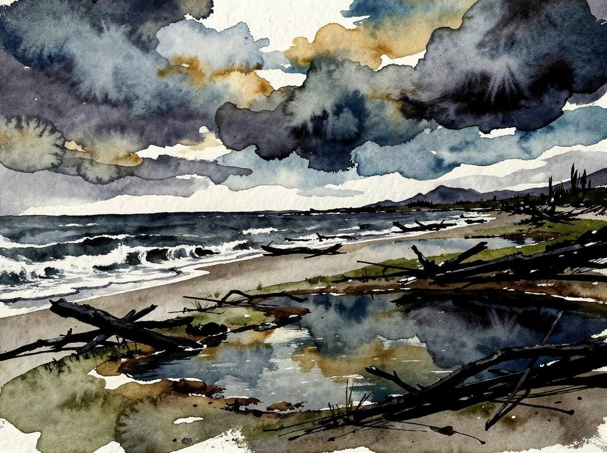 The Sea That Lies — Dark Sea series, watercolor on paper